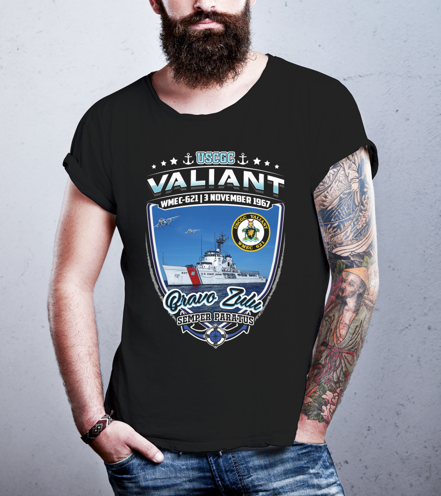 Uscgc Valiant Wmec-621 3 November 1967 Bravo Zulu Semper Paratus T-Shirt