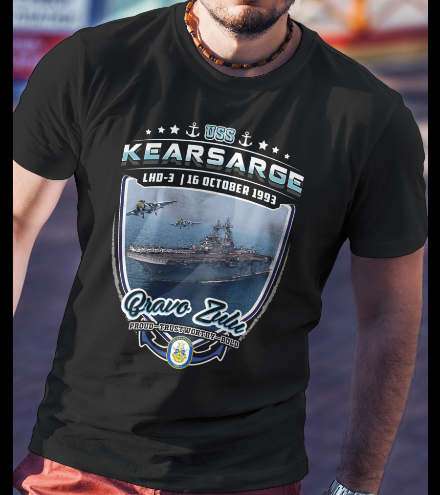 Uss Kearsarge Lhd-3 16 October 1993 Bravo Zulu Proud Trustworthy Bold T-Shirt