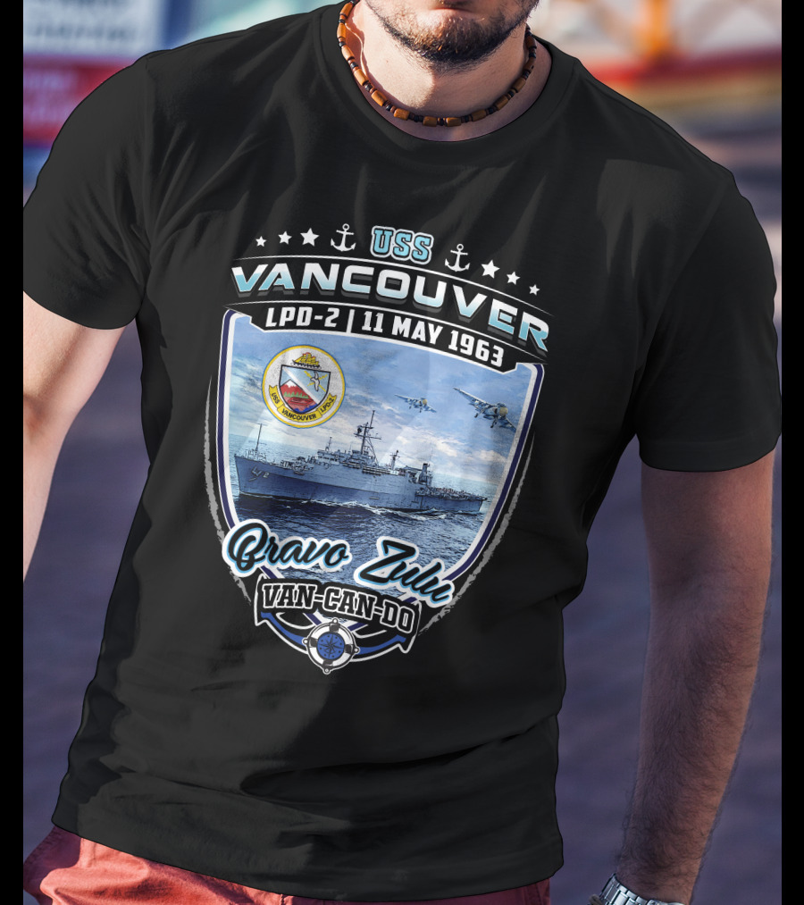 Uss Vancouver Lpd-2 Bravo Zulu Van-Can-Do 11 May 1963 T-Shirt