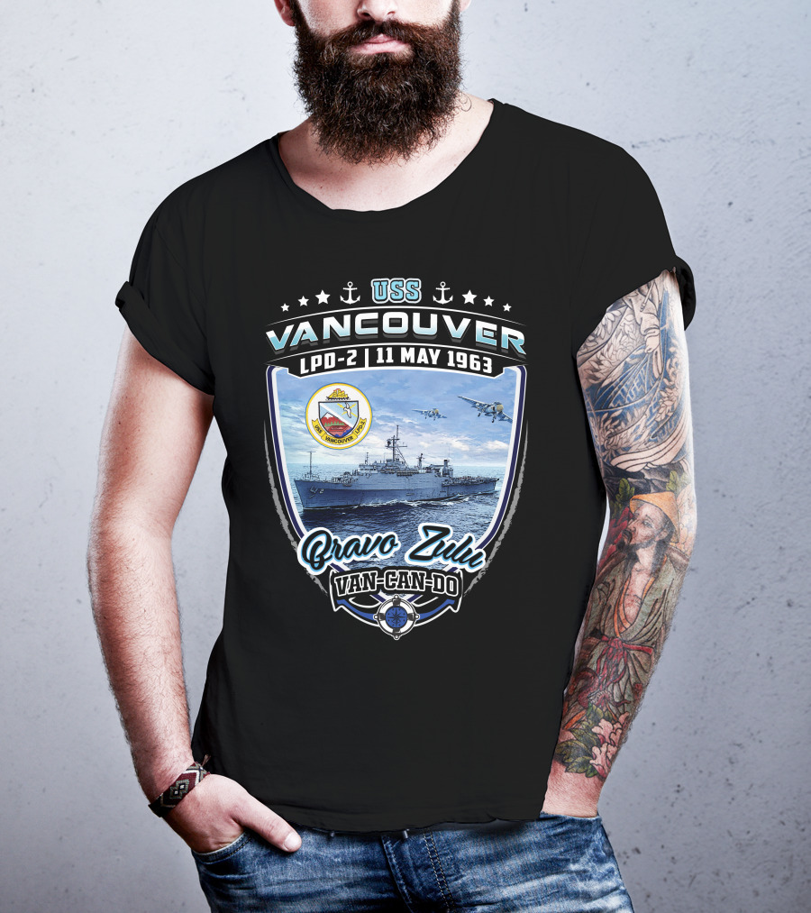 Uss Vancouver Lpd-2 Bravo Zulu Van-Can-Do 11 May 1963 T-Shirt