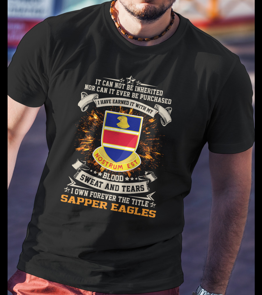 326Th Engineer Battalion Nostrum Est Sapper Eagles Blood Sweat And Tears T-Shirt