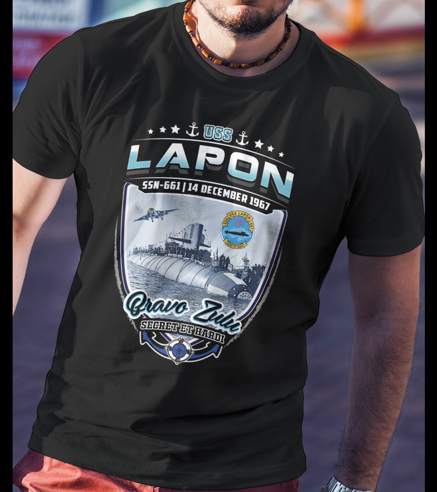Uss Lapon Ssn-661 Bravo Zulu Secret Et Hardi 14 December 1967 T-Shirt