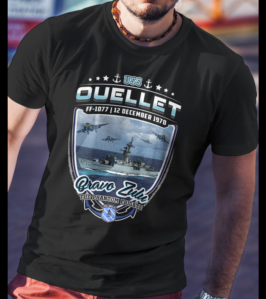 Uss Ouellet Ff-1077 Bravo Zulu The Phantom Frigate 12 December 1970 T-Shirt