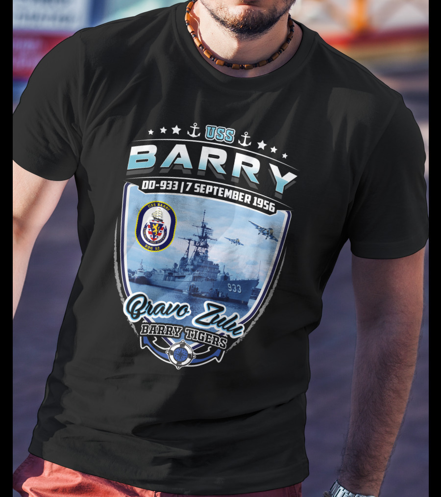 Uss Barry Dd-933 7 September 1956 Bravo Zulu Barry Tigers T-Shirt