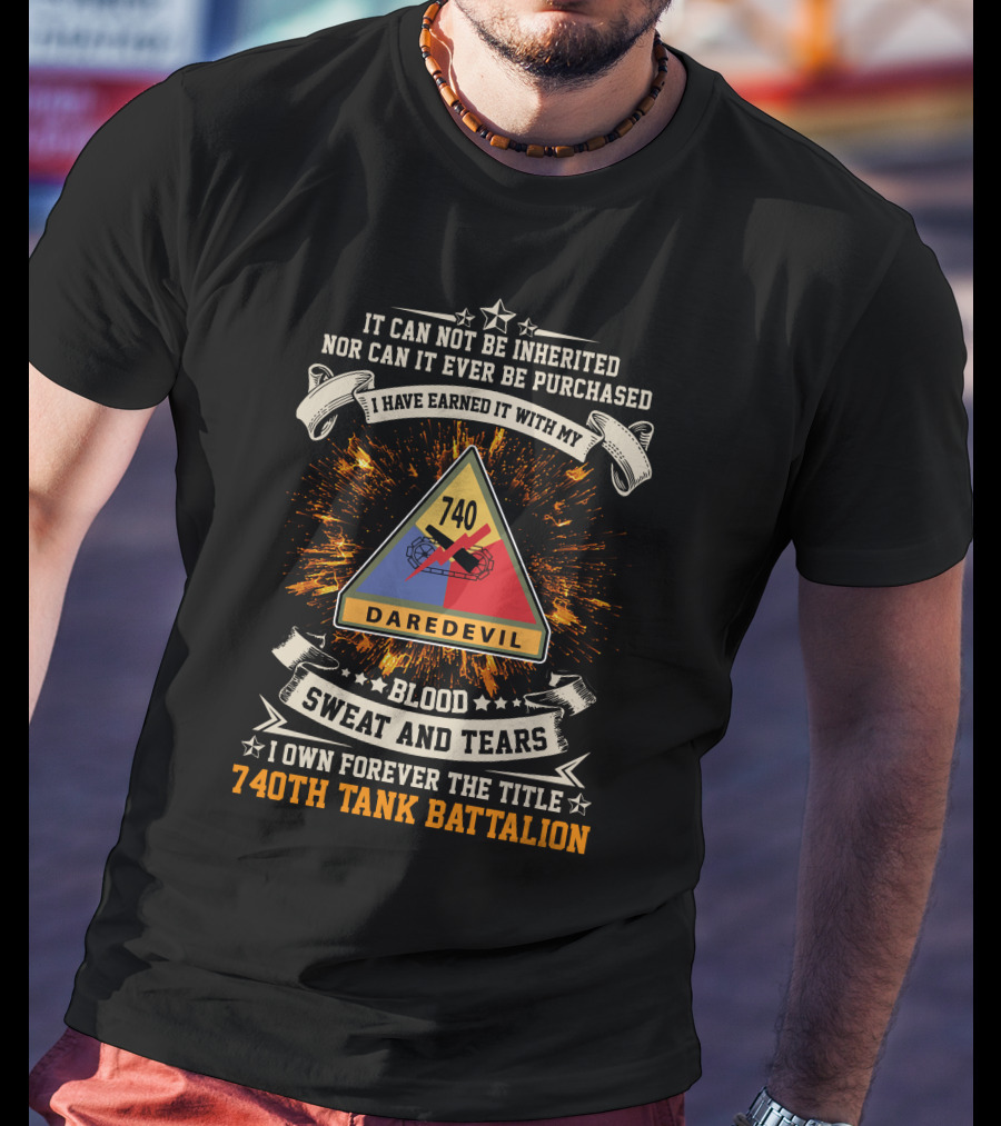 Blood Sweat And Tears Daredevil 740th Tank Battalion T-Shirt