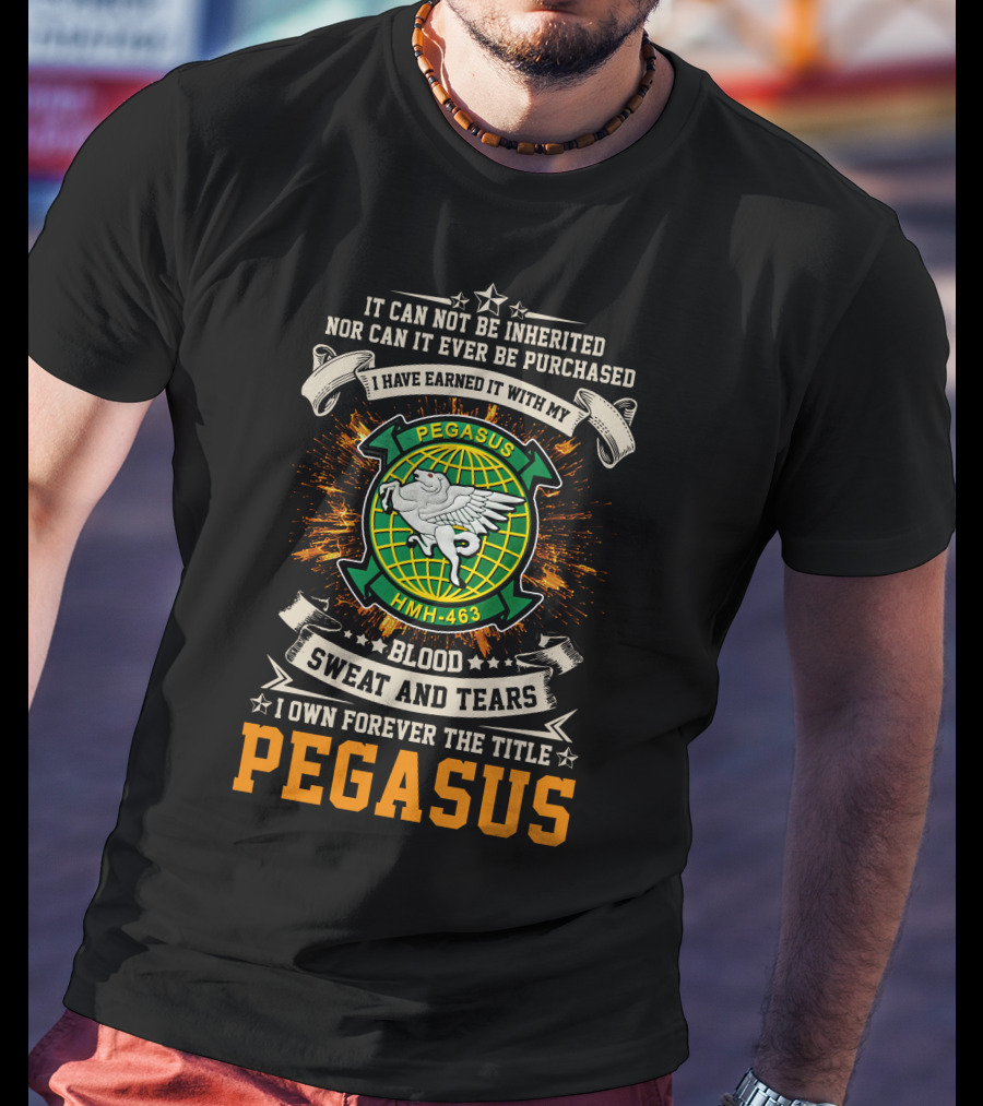 Pegasus Hmh-463 Blood Sweat And Tears Earned Title T-Shirt