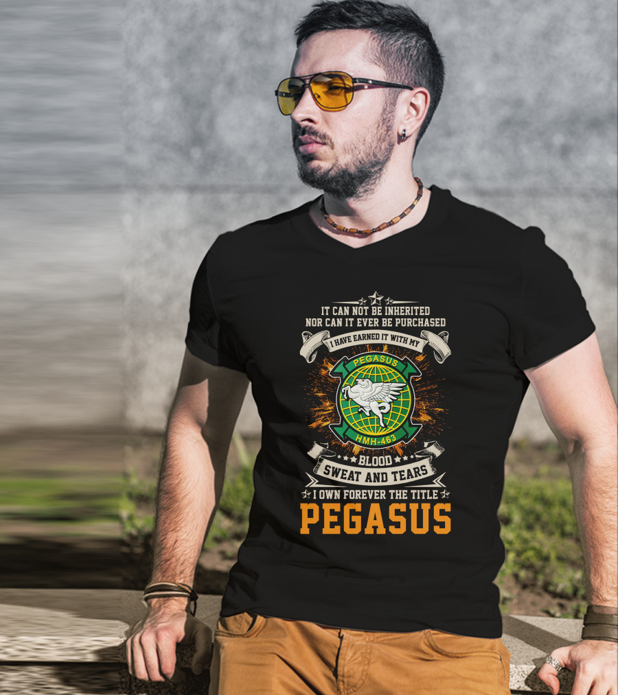 Pegasus Hmh-463 Blood Sweat And Tears Earned Title T-Shirt