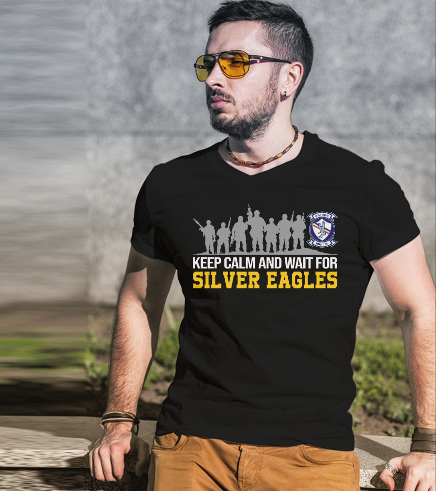 Vmfa-115 Silver Eagles Keep Calm And Wait T-Shirt
