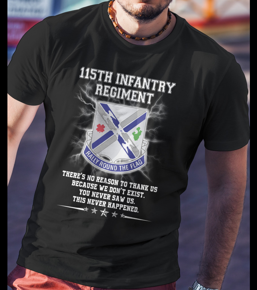 115Th Infantry Regiment Rally Round The Flag You Never Saw Us This Never Happened T-Shirt