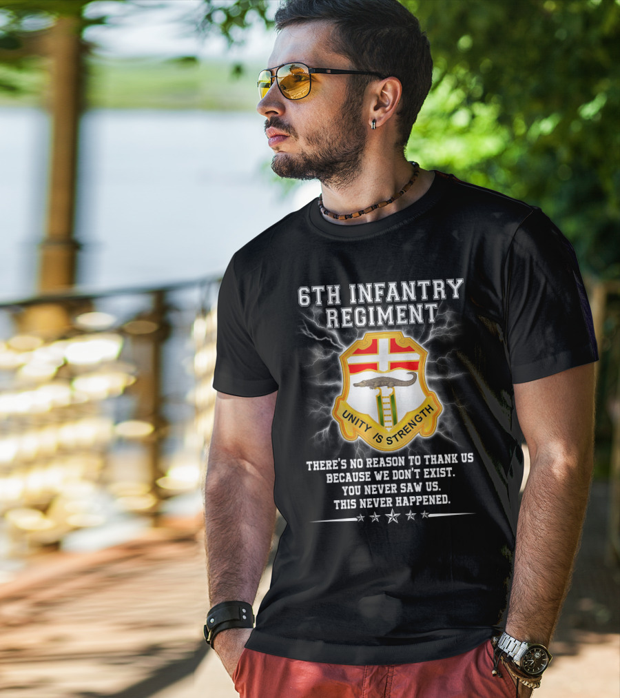 6th Infantry Regiment Unity Is Strength There's No Reason To Thank Us You Never Saw Us This Never Happened T-Shirt
