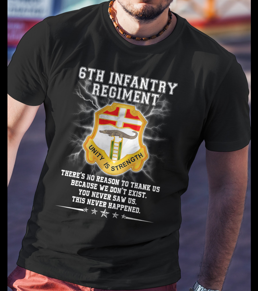 6th Infantry Regiment Unity Is Strength There's No Reason To Thank Us You Never Saw Us This Never Happened T-Shirt