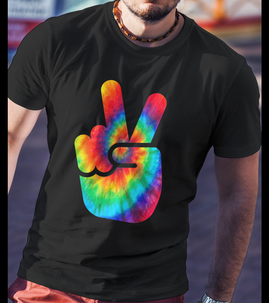 Peace Sign Rainbow Tie Dye Vibe T-Shirt