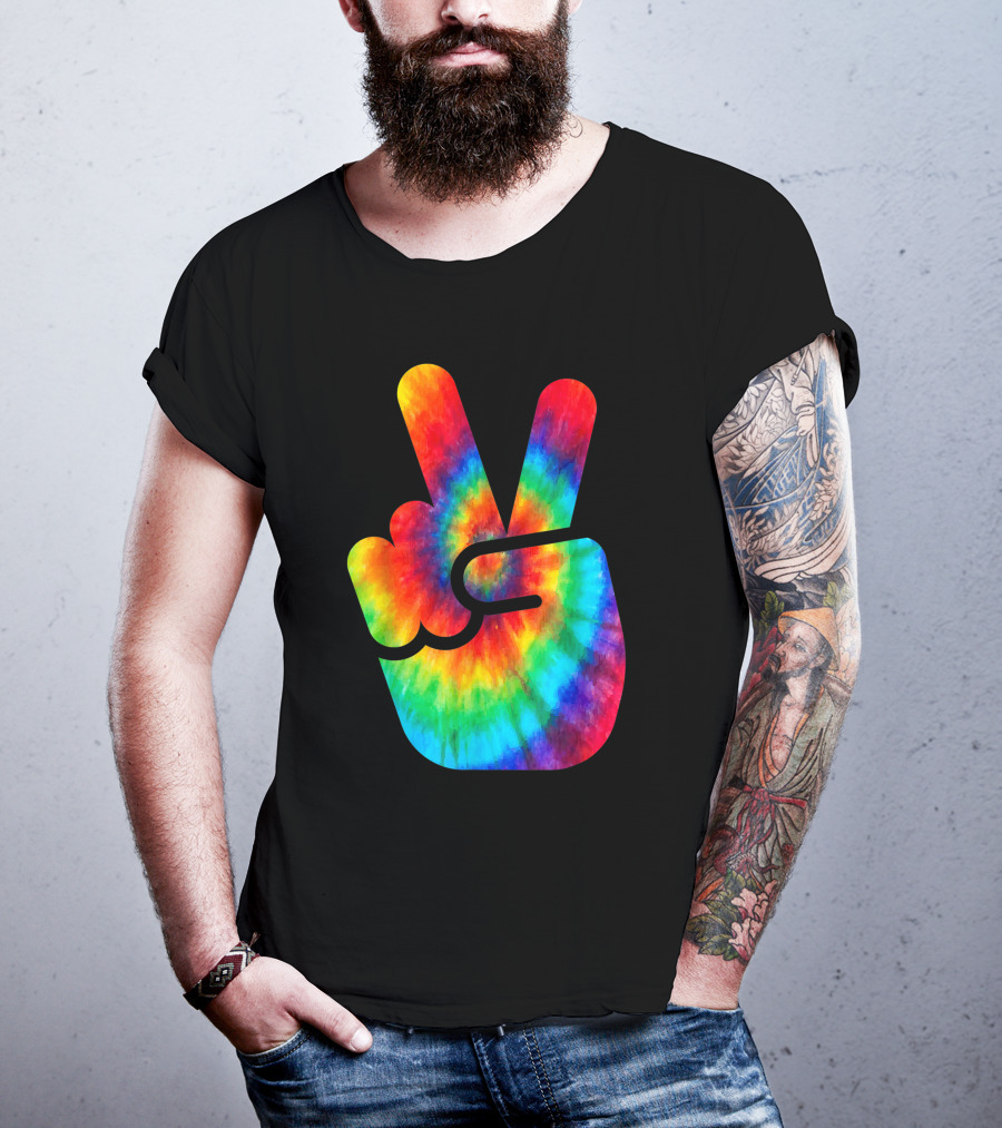 Peace Sign Rainbow Tie Dye Vibe T-Shirt
