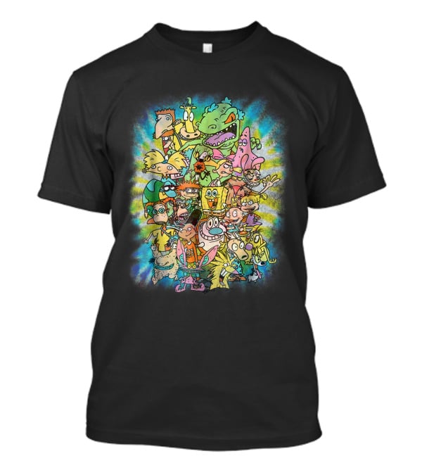 Nickelodeon 90s Ultimate Character Collage Tie Dye T-Shirt