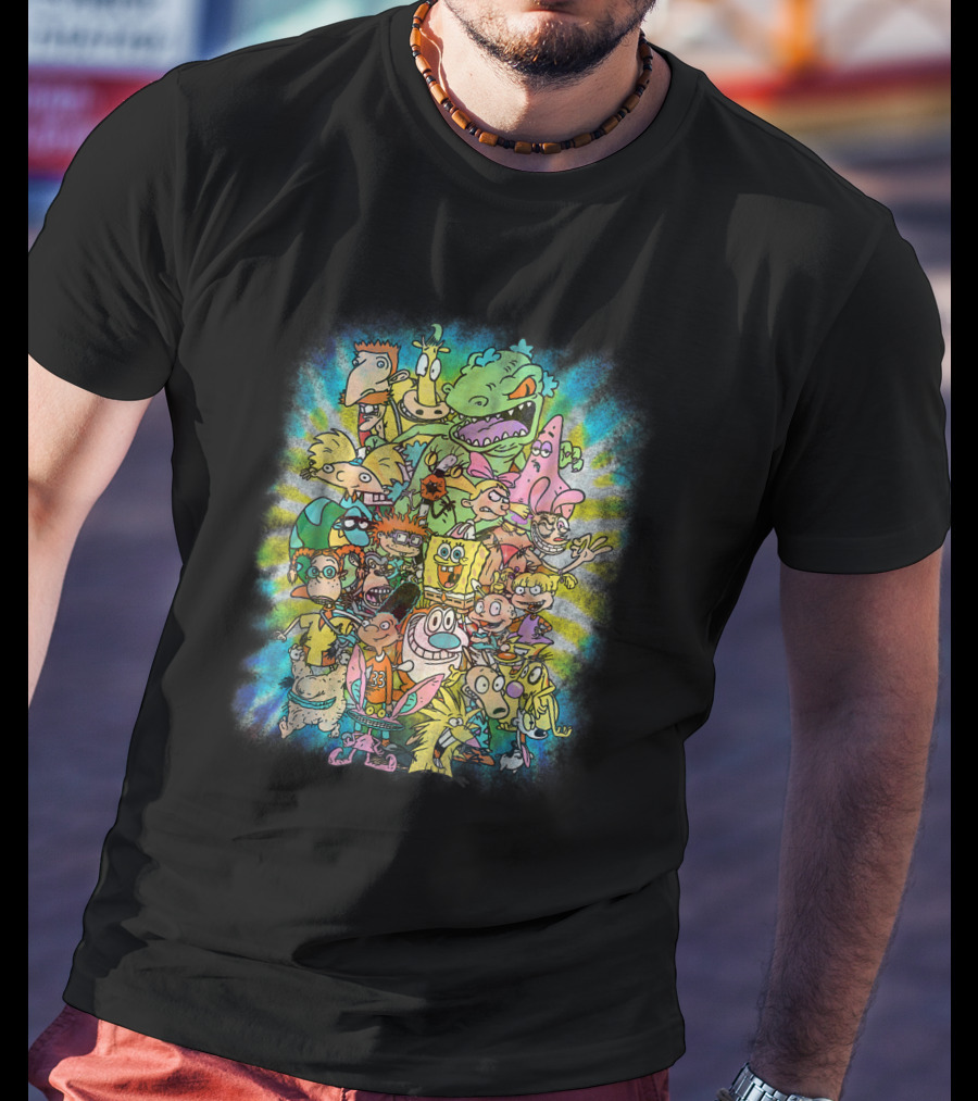 Nickelodeon 90s Ultimate Character Collage Tie Dye T-Shirt