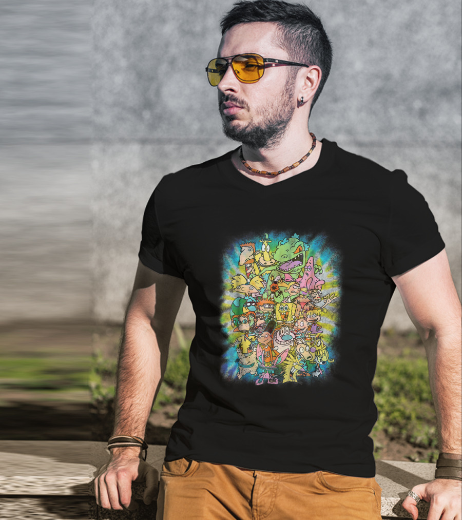 Nickelodeon 90s Ultimate Character Collage Tie Dye T-Shirt