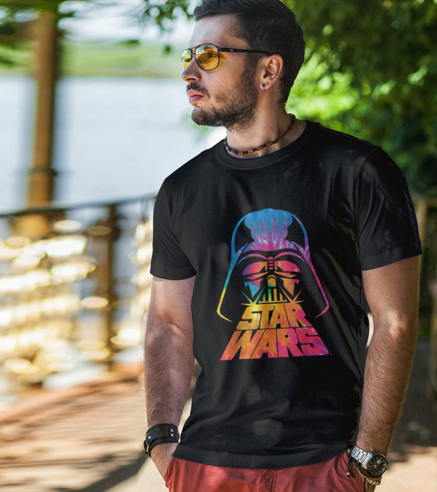 Star Wars Tie Dye Darth Vader Helmet T-Shirt
