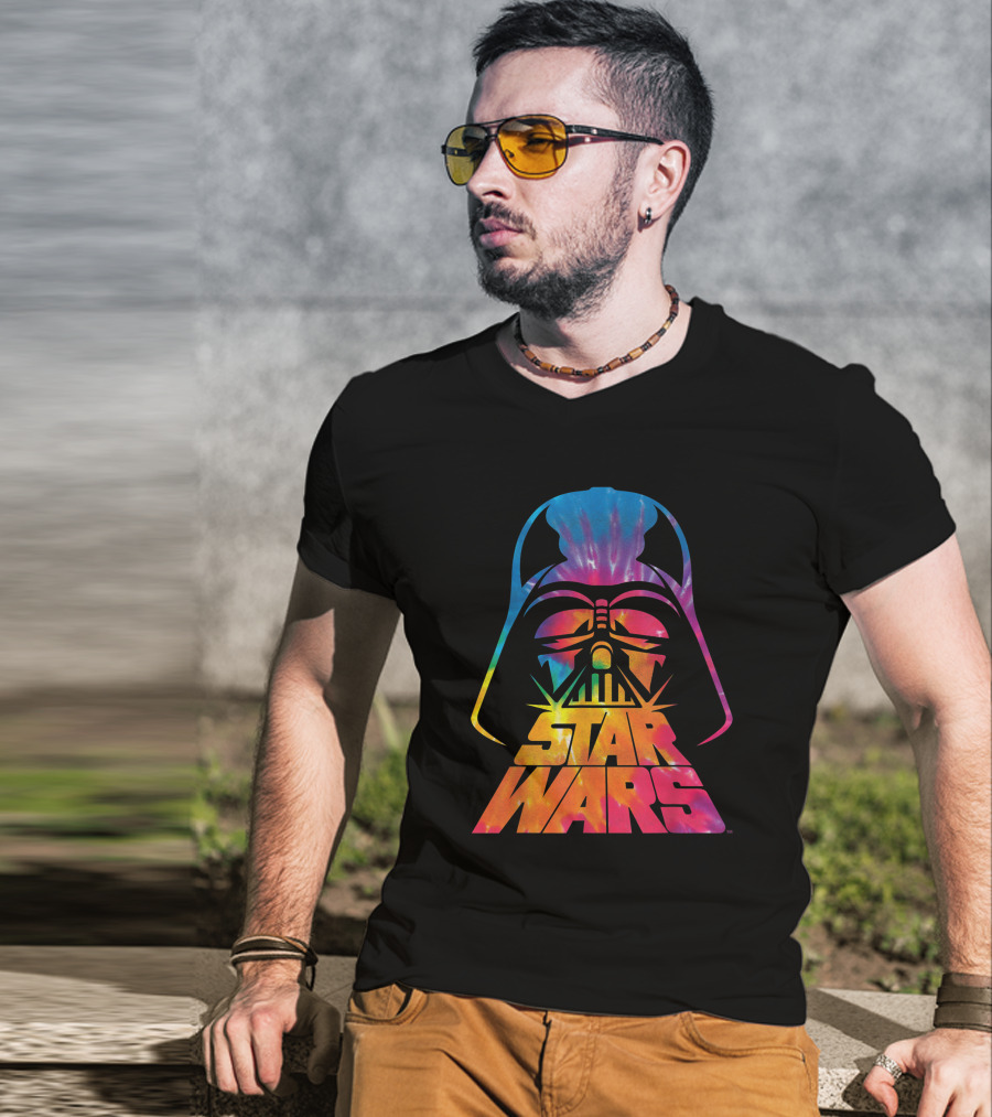 Star Wars Tie Dye Darth Vader Helmet T-Shirt