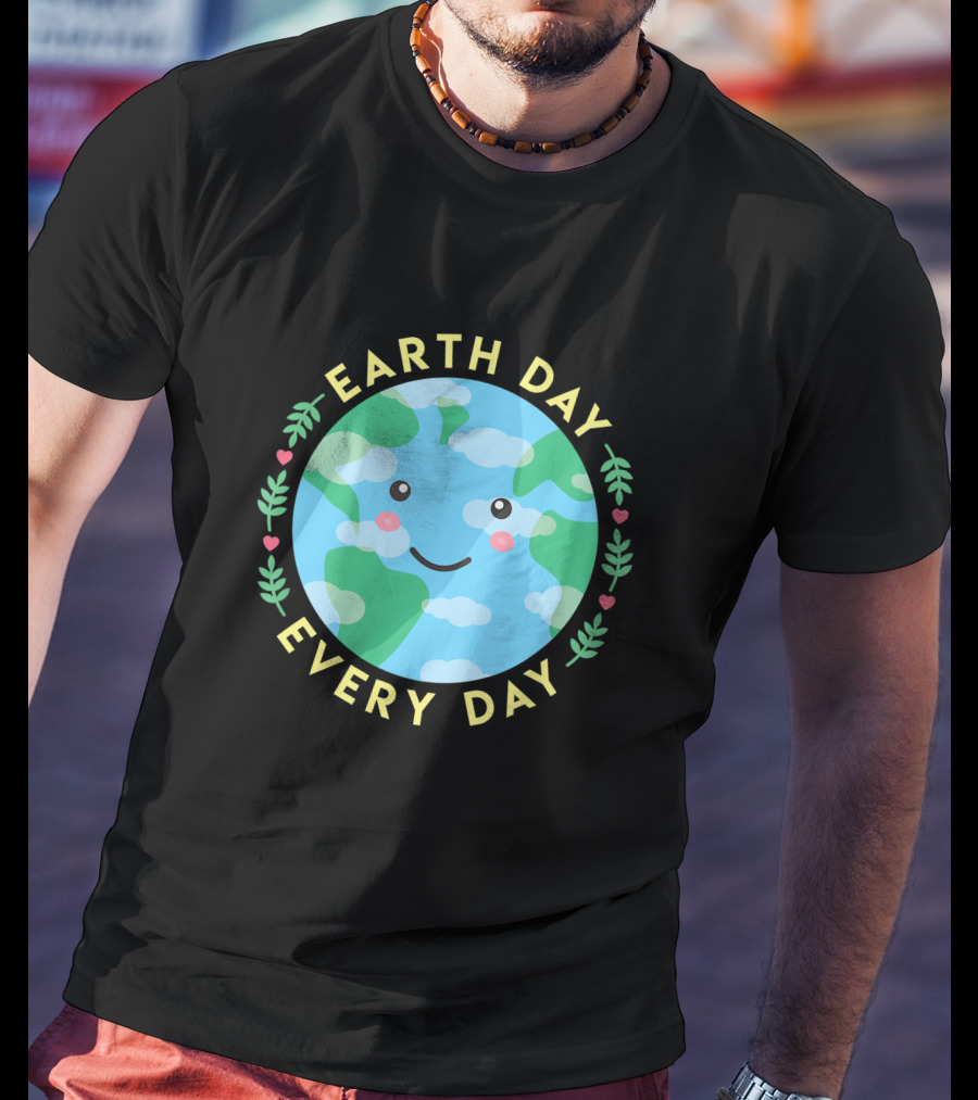 Earth Day Every Day Cute Kawaii Planet Love The Environment T-Shirt