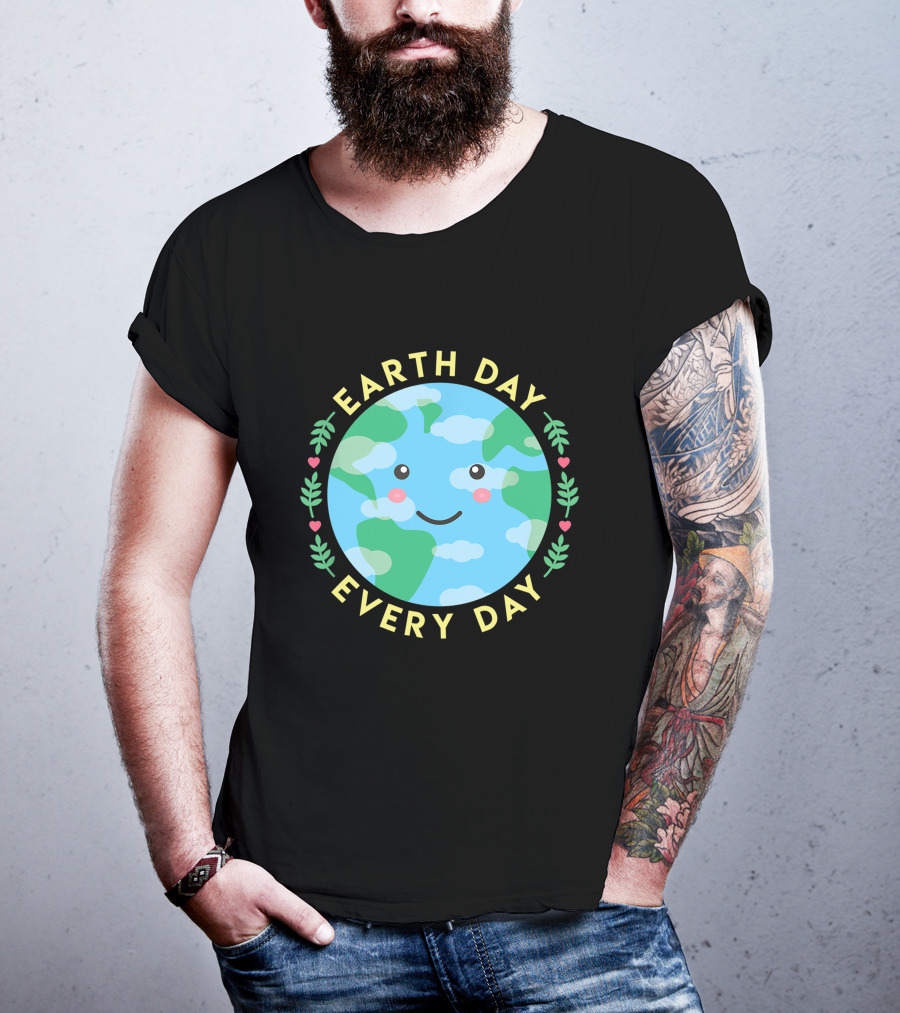 Earth Day Every Day Cute Kawaii Planet Love The Environment T-Shirt