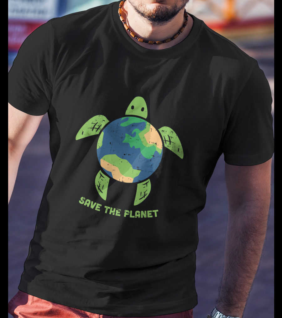 Save The Planet Earth Day Environment Turtle Recycle Ocean T-Shirt