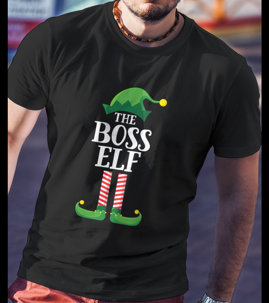 The Boss Elf Matching Family Group Christmas Party T-Shirt