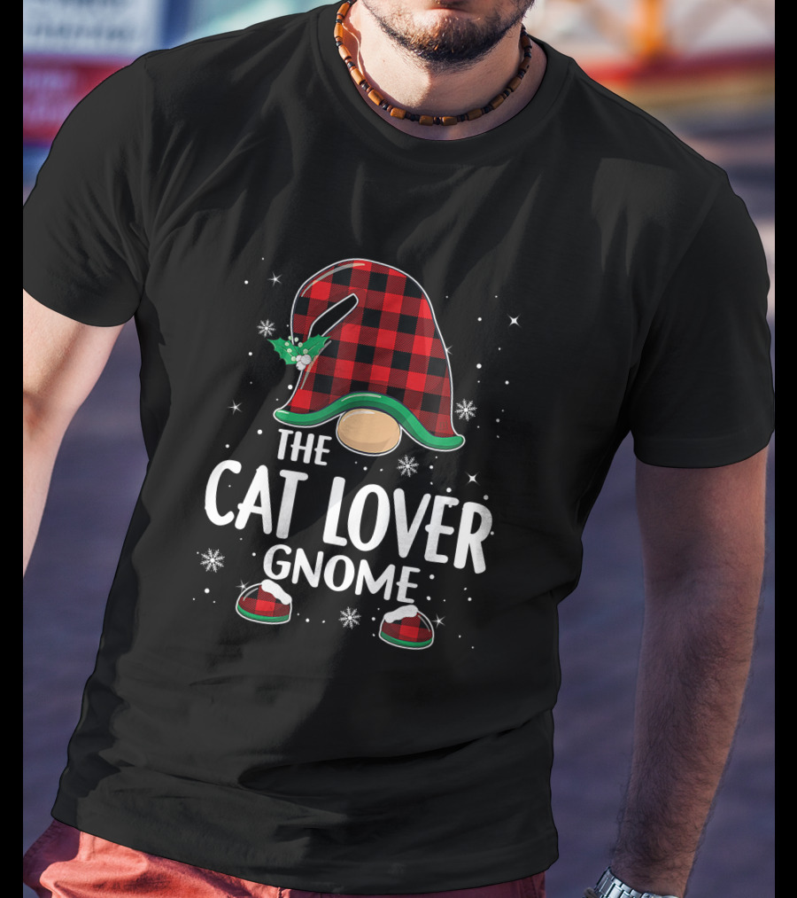 The Cat Lover Gnome Christmas Matching Family Group Party T-Shirt