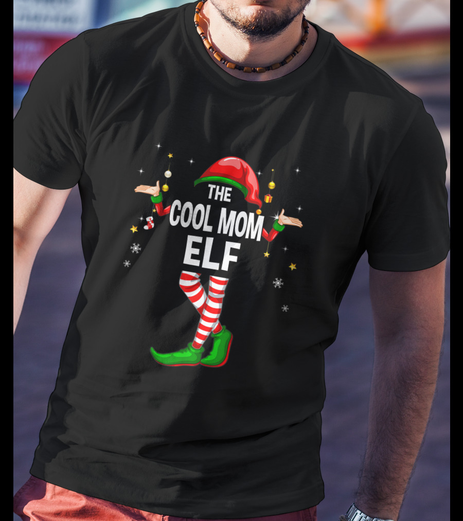 The Cool Mom Elf Matching Family Group Christmas Party T-Shirt