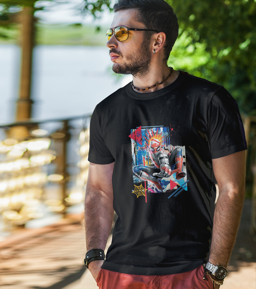 Marvel Spider-Man Far From Home Vibrant Web-Slinging Action T-Shirt