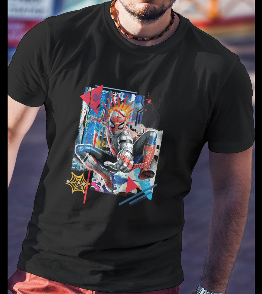 Marvel Spider-Man Far From Home Vibrant Web-Slinging Action T-Shirt