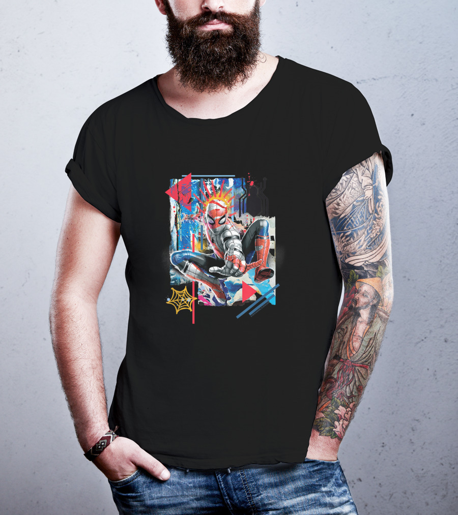 Marvel Spider-Man Far From Home Vibrant Web-Slinging Action T-Shirt