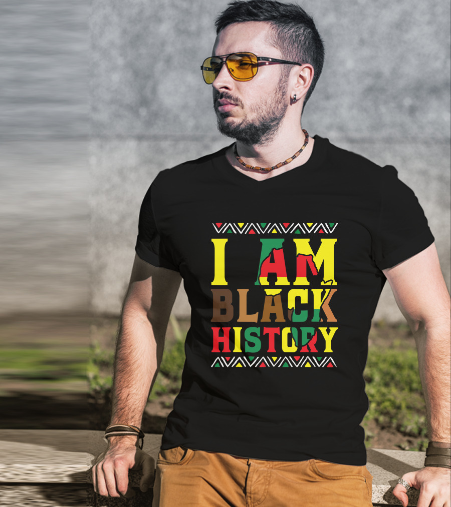 I Am Black History Black History Month Pride African Colors T-Shirt