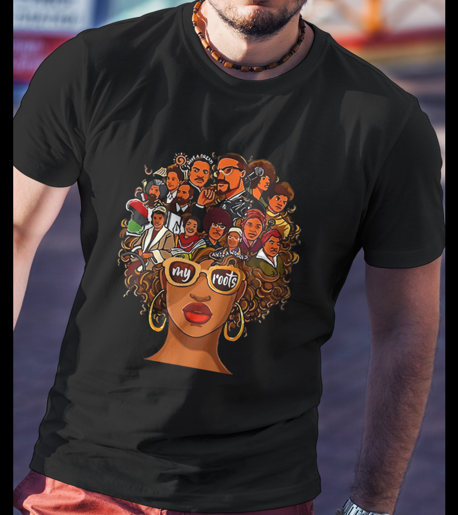 Powerful Roots Back History Month Pride DNA I Love My Roots T-Shirt
