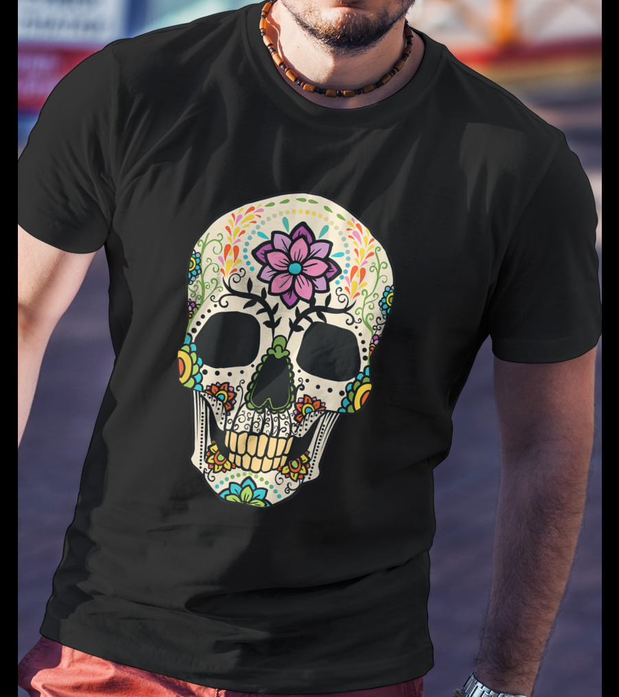 Sugar Skull Dia De Muertos Halloween Costume Day Dead T-Shirt