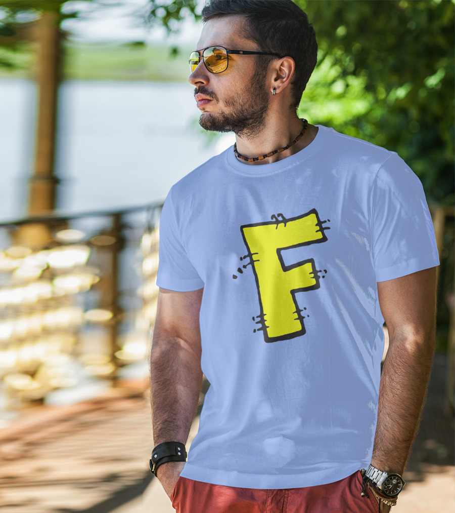 Forbush Man Large Yellow F Comic T-Shirt