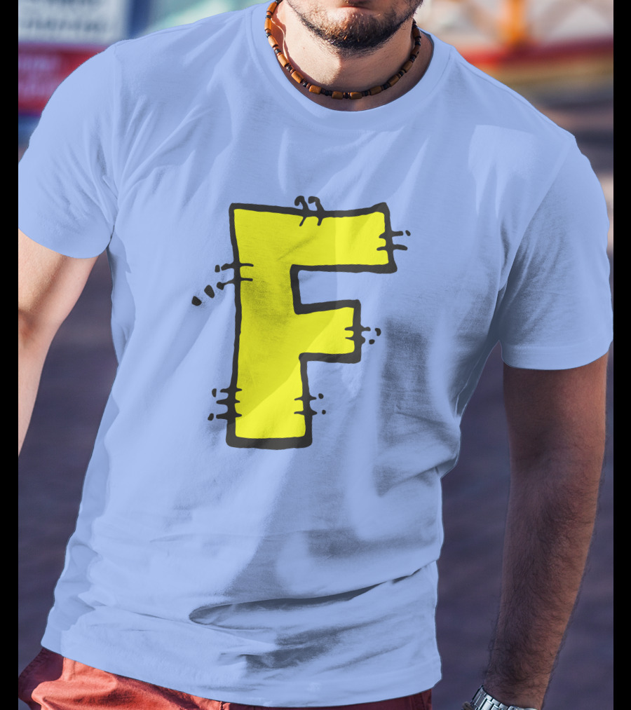 Forbush Man Large Yellow F Comic T-Shirt