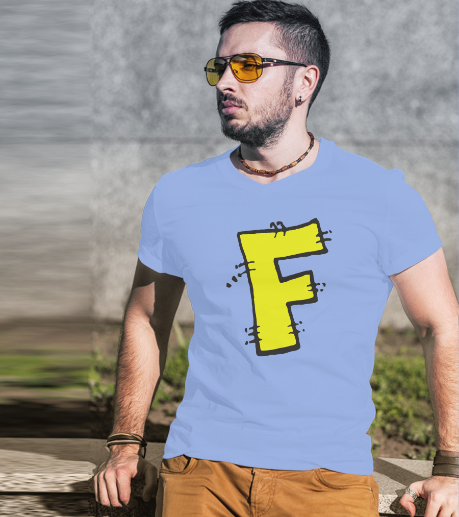 Forbush Man Large Yellow F Comic T-Shirt