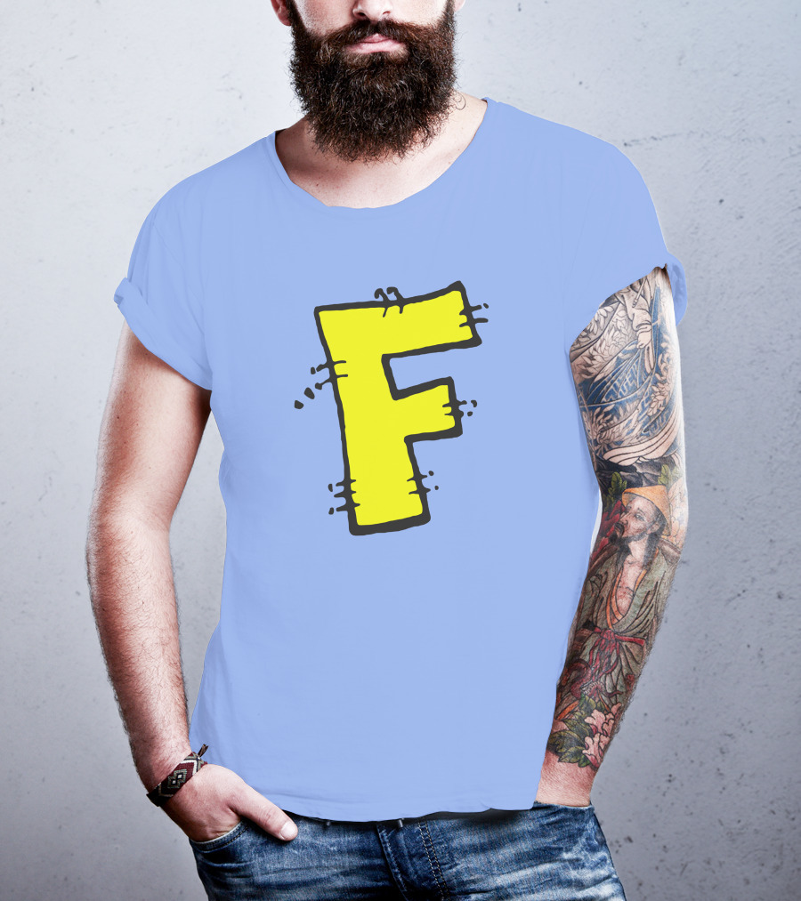Forbush Man Large Yellow F Comic T-Shirt
