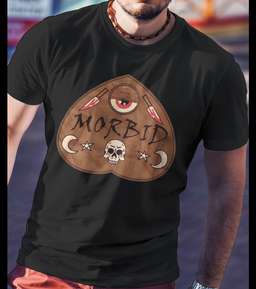 Morbid Podcast Merch Skull Crescent Knives Eyeball T-Shirt