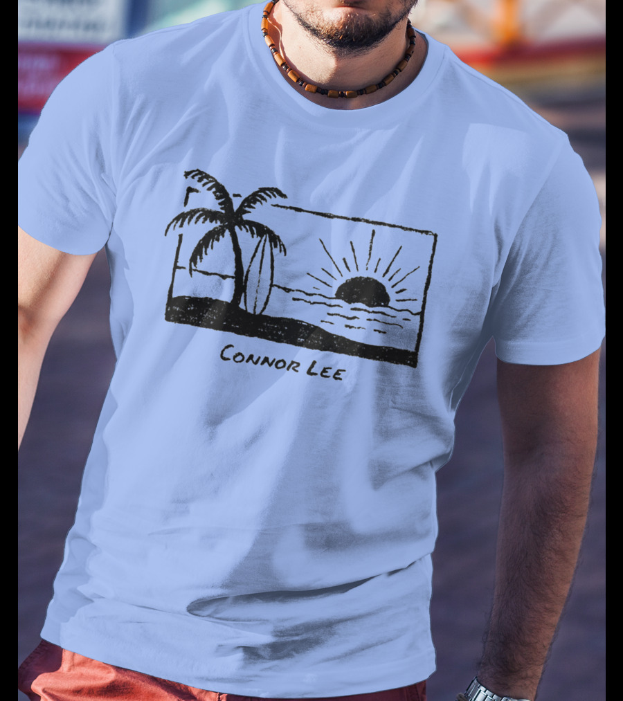 Connor Lee Palm Sunset Ocean Scene T-Shirt