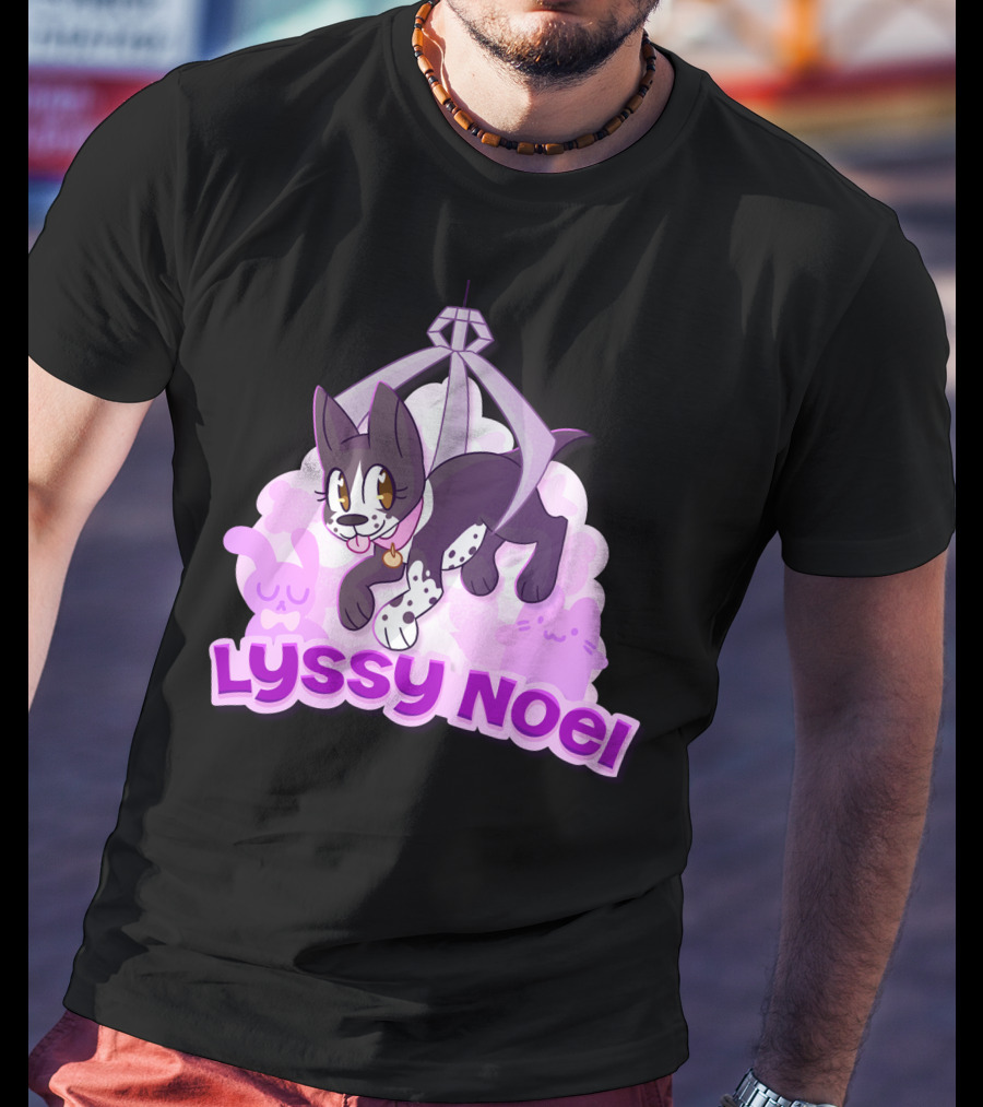 Lyssy Noel Cartoon Cat With Rabbits And Crystals T-Shirt
