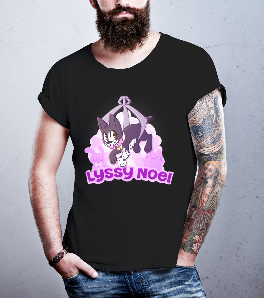 Lyssy Noel Cartoon Cat With Rabbits And Crystals T-Shirt