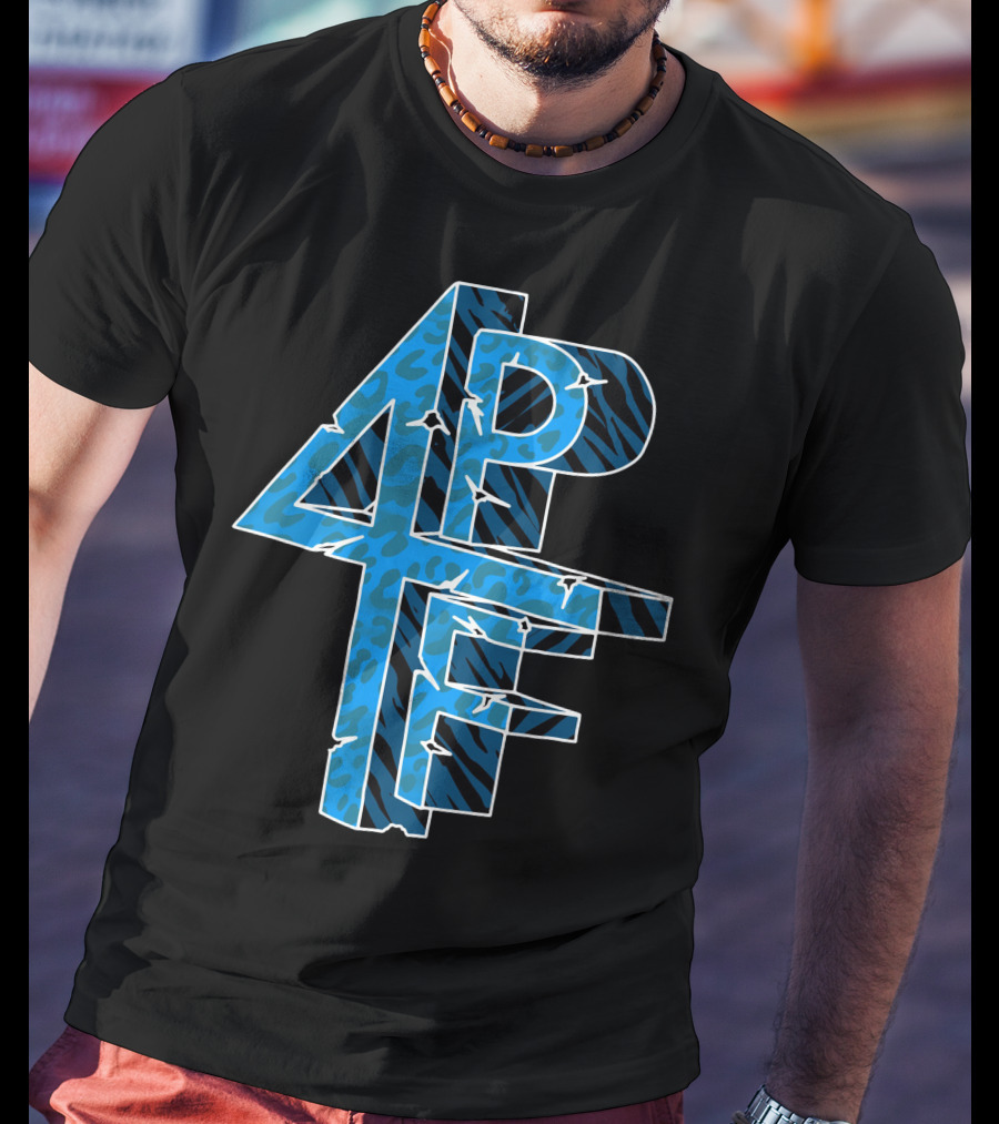 4PF Blue Animal Print T-Shirt