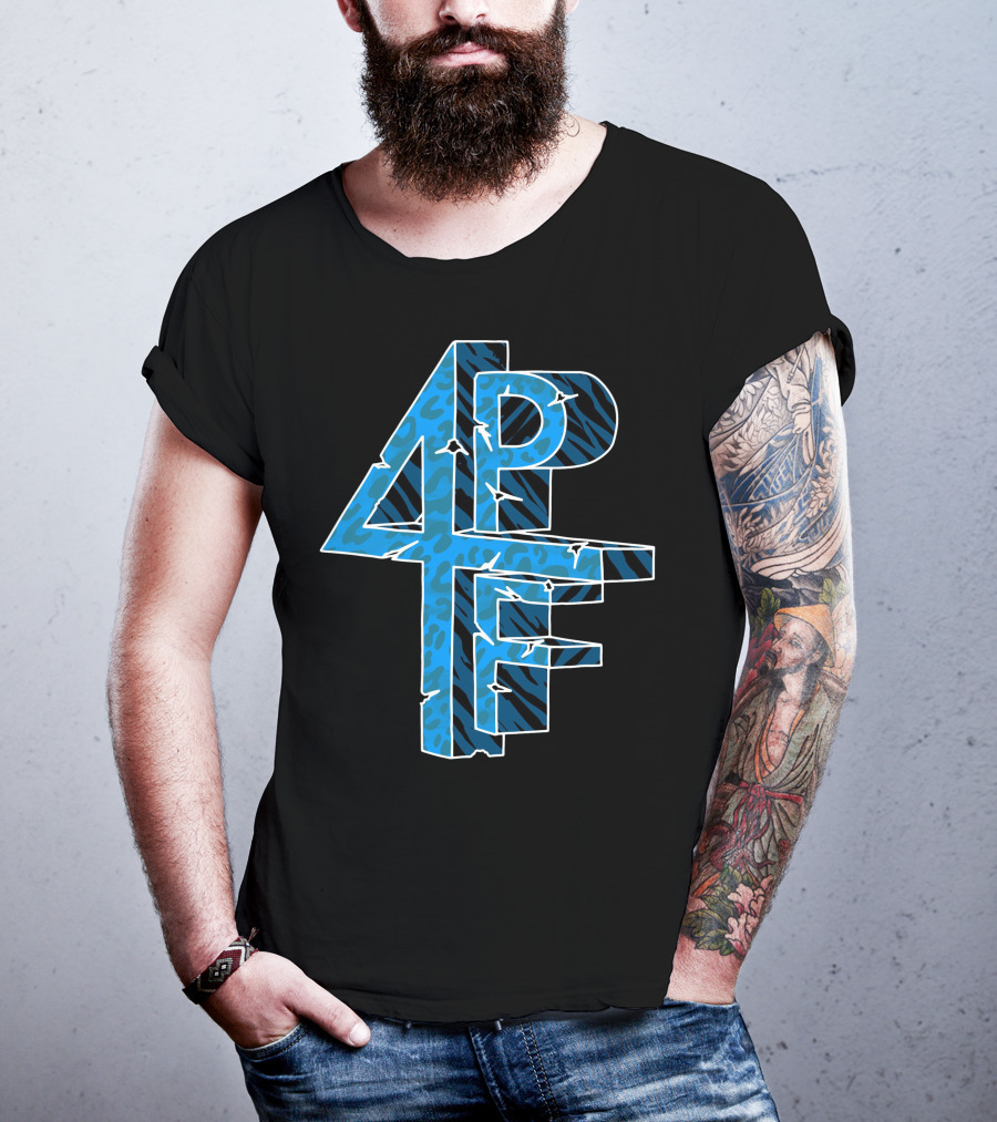 4PF Blue Animal Print T-Shirt