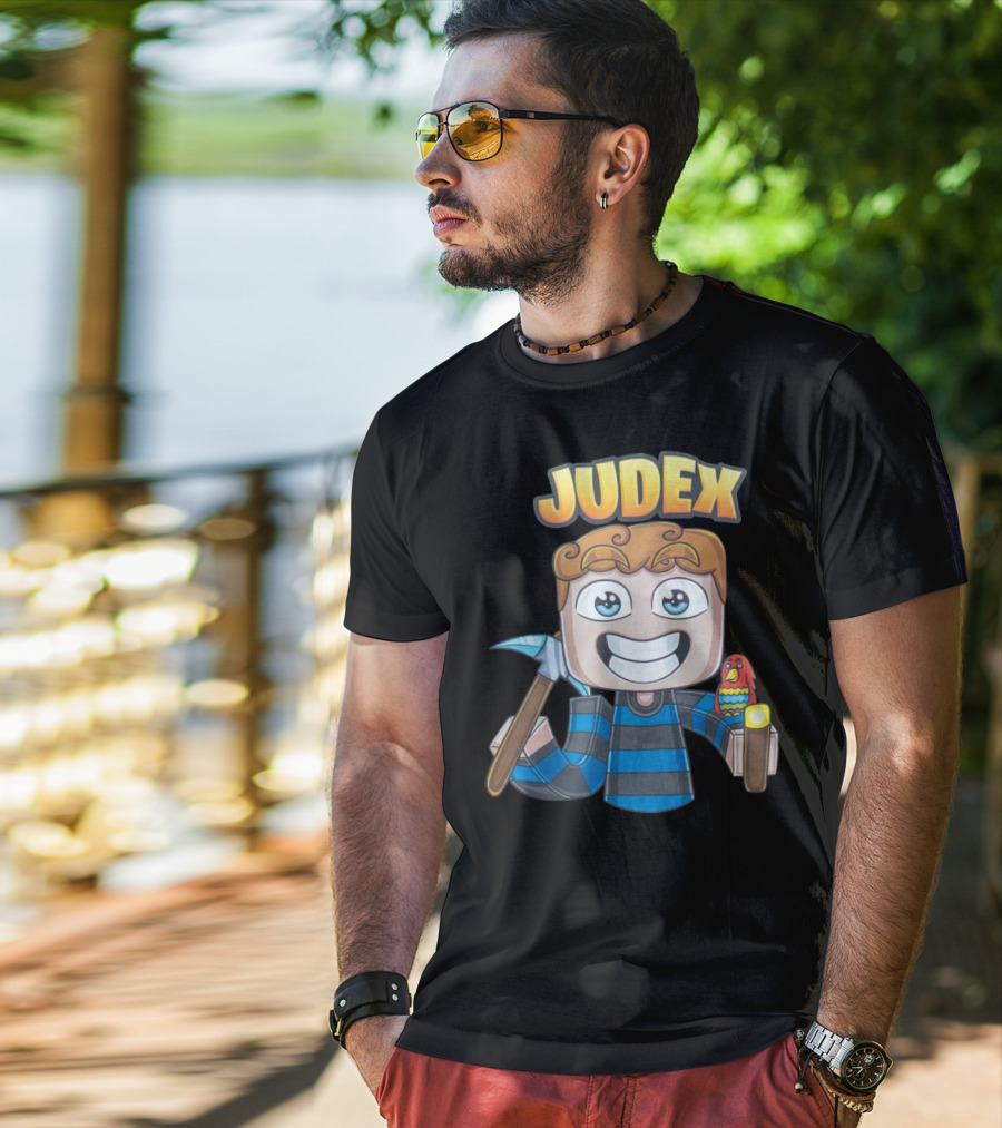 Judex Cartoon Character With Axe And Parrot T-Shirt
