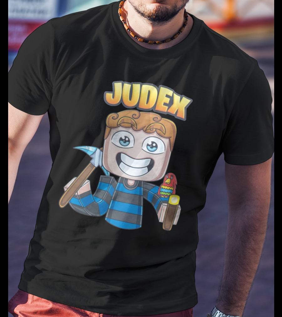 Judex Cartoon Character With Axe And Parrot T-Shirt