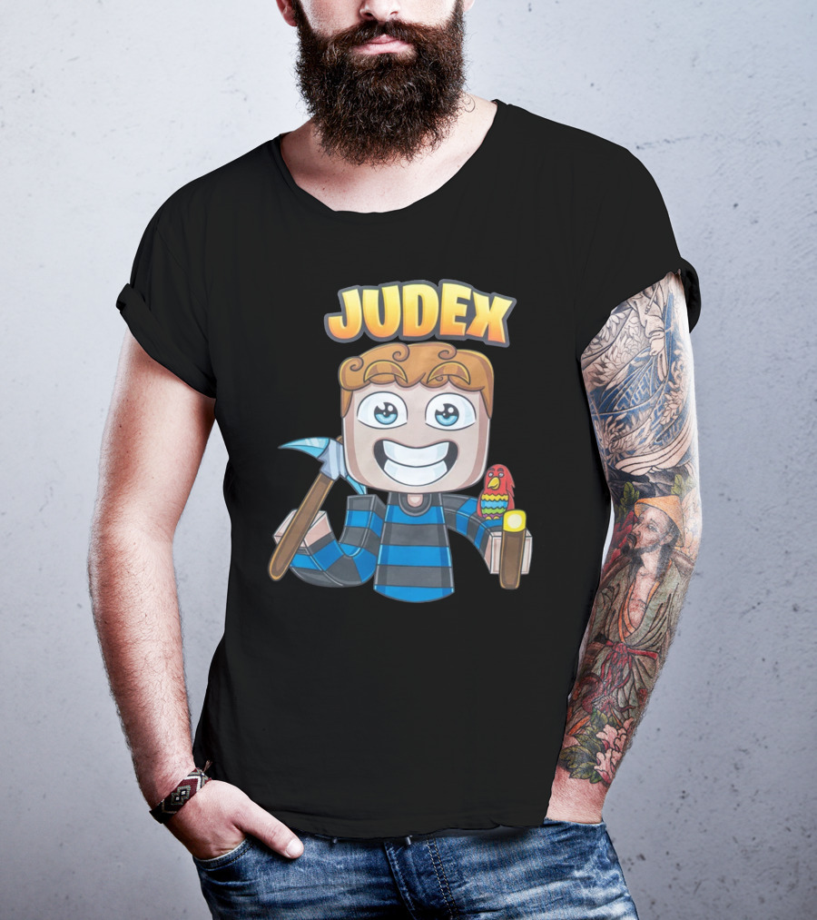 Judex Cartoon Character With Axe And Parrot T-Shirt