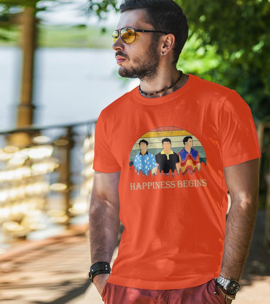 Retro Vintage Jonas Cool Brothers Happiness Begins Tour T-Shirt