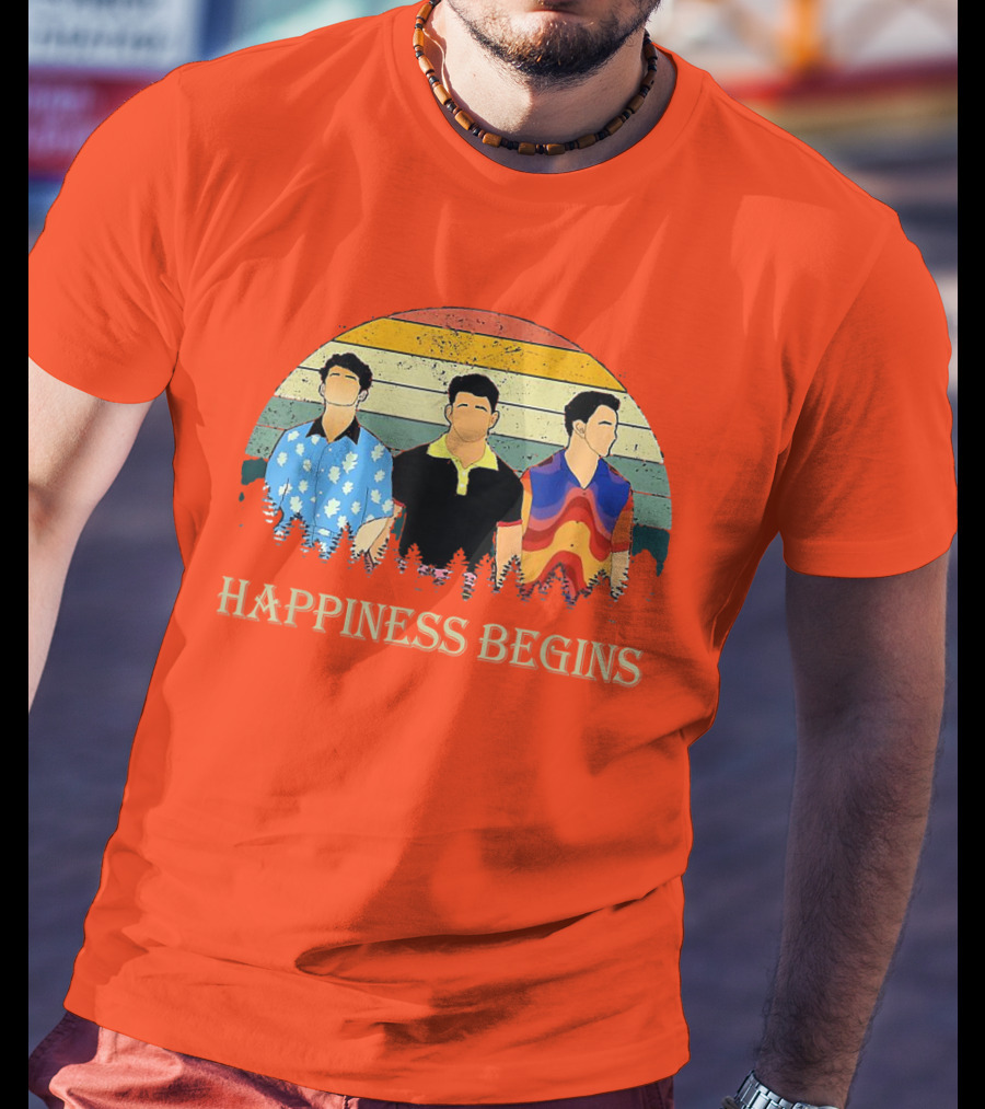 Retro Vintage Jonas Cool Brothers Happiness Begins Tour T-Shirt
