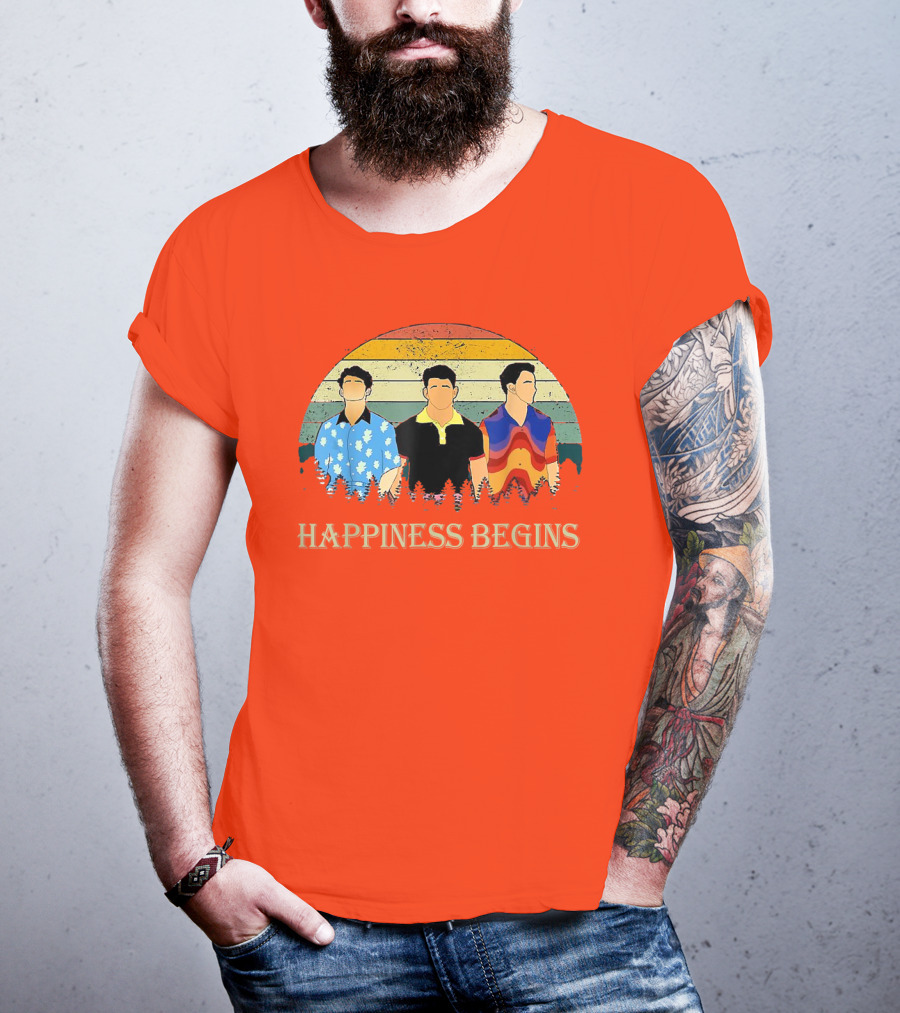 Retro Vintage Jonas Cool Brothers Happiness Begins Tour T-Shirt